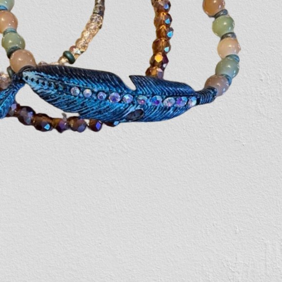 Trio of Bead and Feather Stretch Bracelets - Picture 3 of 5